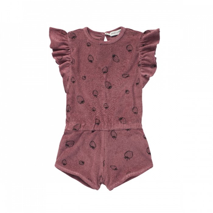 Sproet & Sprout jumpsuit ruffle mouw orchid meisjes aardbei www.littlelegends.nl