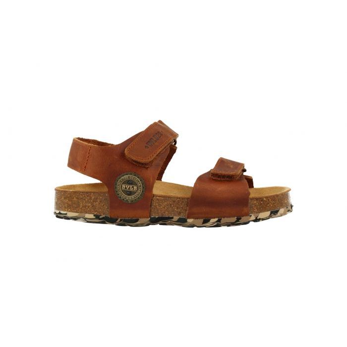 develab, sandalen, sandaal, sandaaltje, kinderslippers, slippers, bruin, leren, leer, jongens, meisjes, boys, girls, kids, footwear