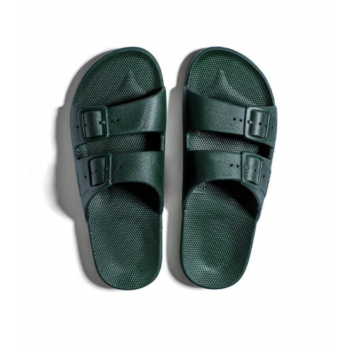 Waterbestendige, milieuvriendelijke Freedom Moses slippers Amazonia model, donkergroen, maat 24/25 t/m 46/47 - bovenaanzicht 2