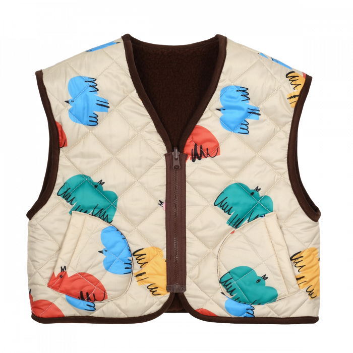 Jelly Mallow Flower Patch reversible gilet www.littlelegends.nl