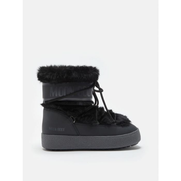 LTRACK TUBE FAUX-FUR BLACK BOOTS