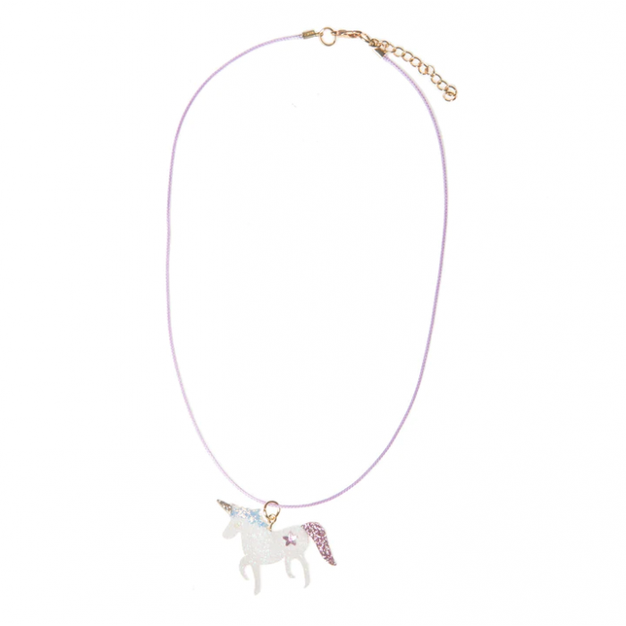 UNICORN KETTING, eenhoorn, glitters, roze, goude sluiting, necklace, www.littlelegends.nl
