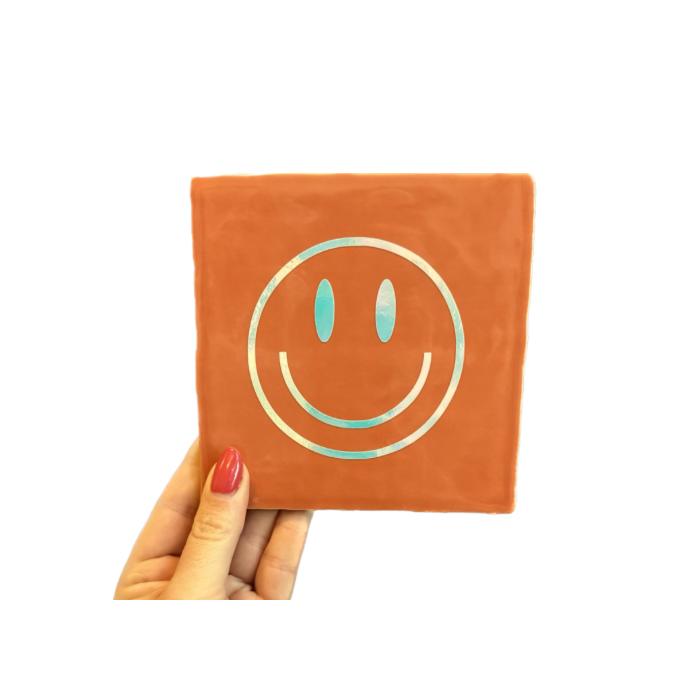 Smiley tegel Bludd terra - roze