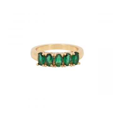 JAZZ RING GREEN, goud vergulde ringen, vintage, groene kristallen, edelstenen, www.littlelegends.nl