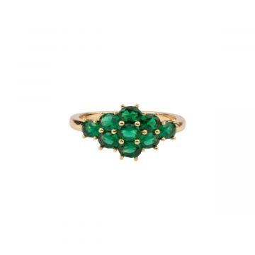 ROSA RING GREEN, combineren, solo, groene vintage ring, edelstenen, goud verguld, www.littlelegends.nl
