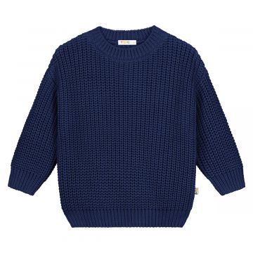 yuki kidswear gebreide trui chunky navy www.littlelegends.nl