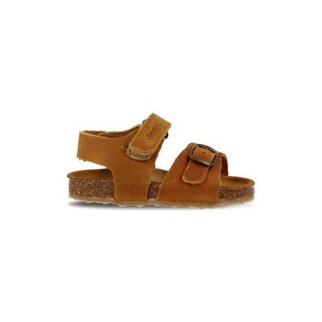 develab, sandalen, sandaal, sandaaltje, kinderslippers, slippers, bruin, bruine slippers, leren, leer, jongens, meisjes, boys, girls, kids, footwear