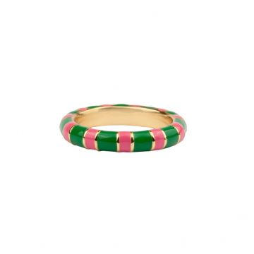 A New Day Amsterdam Enamel Ring groen roze www.littlelegends.nl