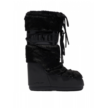 ICON BLACK FAUX-FUR BOOTS