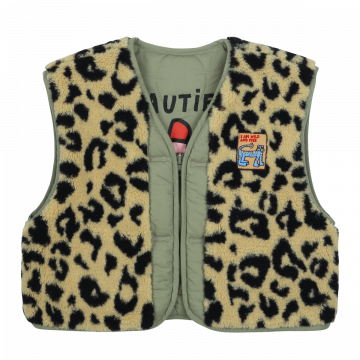 Jelly Mallow reversible gilet leopard www.littlelegends.nl