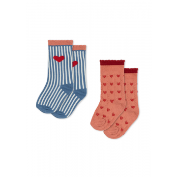 Konges Slojd sokken hartjes 2 pack www.littlelegends.nl