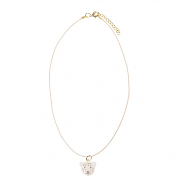LILY LEOPARD KETTING, luipaard, wit met goude details, www.littlelegends.nl