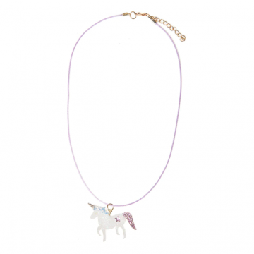 UNICORN KETTING, eenhoorn, glitters, roze, goude sluiting, necklace, www.littlelegends.nl