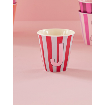 Rice beker melamine middelgroot roze meisjes letter alfabet