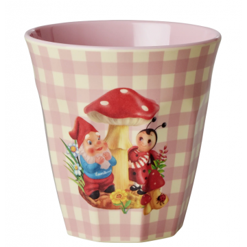 RICE MIDDELGROTE MELAMINE BEKER LOVE THERAPY GNOME PRINT