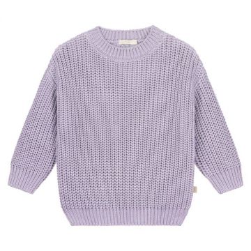 Yuki gebreide kindertrui lila sweater