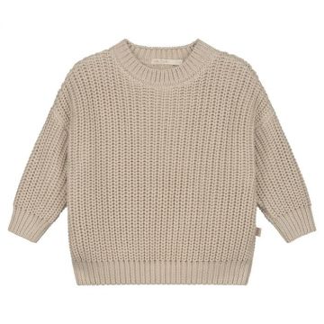 Yuki gebreide kindertrui beige moon 