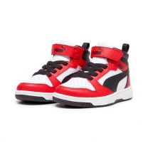 Puma rebound V6 mid rood zwart wit www.littlelegends.nl