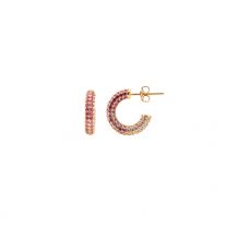 RONDE ZIRKONIA OORBELLEN PINK, roze zirkonia kristallen, edelstenen, hoops, goude oorbellen, www.littlelegends.nl