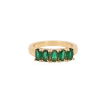 JAZZ RING GREEN, goud vergulde ringen, vintage, groene kristallen, edelstenen, www.littlelegends.nl