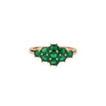 ROSA RING GREEN, combineren, solo, groene vintage ring, edelstenen, goud verguld, www.littlelegends.nl