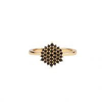 MILA RING BLACK, combineren, solo, glimmen, ronde vintage ring. www.littlelegends.nl