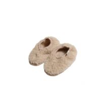ALWERO SLOFFEN BALLERINA JUNIOR ECO BEIGE, warme lage pantoffels, bruin antislip zool, 100% wol, www.littlelegends.nl