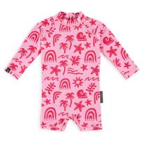 Beach en Bandits babypakje uv beschermd roze/rood www.littlelegends.nl