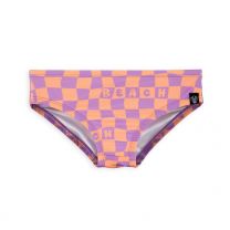 Beach en Bandits bikinibroekje checkererd Beach oranje paars www.littlelegends.nl