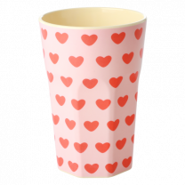 GROTE MELAMINE BEKER SWEET HEARTS PRINT