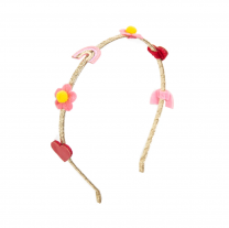 HIPPY RAINBOW HAARBAND, regenboog, bloemen, hartjes, glitter haarband. www.littlelegends.nl