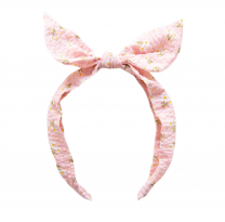 MEADOW TIE HAARBAND, pastelroze bloemen haarband, headband, strik, www.littlelegends.nl