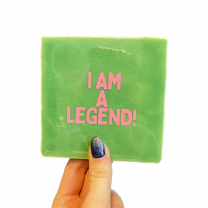 I am a legend! tegel lichtgroen-roze