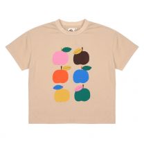 Jelly Mallow T-Shirt Beige met Kleurrijke appels