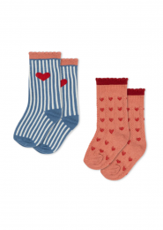 Konges Slojd sokken hartjes 2 pack www.littlelegends.nl