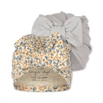 KONGES SLØJD BAMBI BASIC BONNET GOTS 2 PAK, combineren, warm, bloemen, beige, blauw, www.littlelegends.nl