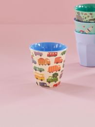 Rice middelgrote melamine beker happy cars auto's www.littlelegends.nl