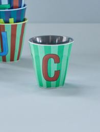 Rice melamine beker middelgroot blauw alfabet letter C