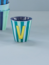 Rice melamine beker alfabet letter V