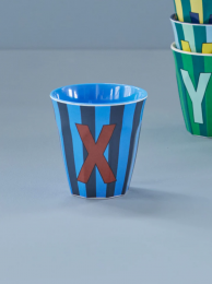 RICE MIDDELGROTE MELAMINE BEKER BLAUW X