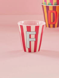Rice melamine beker alfabet letter F roze 