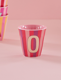 RICE MIDDELGROTE MELAMINE BEKER ROZE O