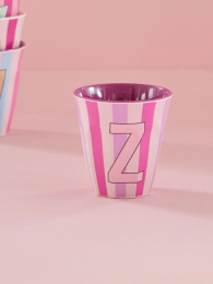 Rice melamine beker Z alfabet roze