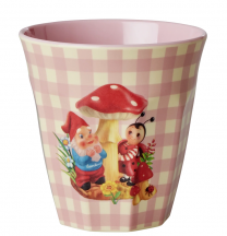 RICE MIDDELGROTE MELAMINE BEKER LOVE THERAPY GNOME PRINT