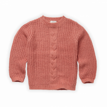 SPROET & SPROUT CABLE SWEATER ROSE. roze sweater kabel. gebreide trui. warm en zacht. www.littlelegends.nl