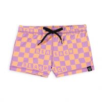 Beach en bandits zwembroek checkered beach lila oranje www.littlelegends.nl
