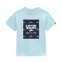 VANS PRINT BOX T-SHIRT BLAUW, haaien, print, vans logo, lichtblauw shirt, www.littlelegends.nl
