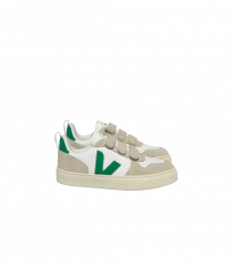 Veja sneakers groen wit emeraude leer suede www.littlelegends.nl