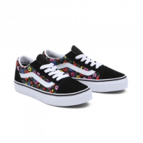 VANS OLD SKOOL FLORAL BLACK, bloemen, sneakers, schoenen, laag, veters , www.littlelegends.nl