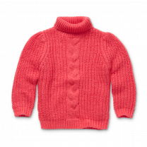 Sproet en Sprout cable sweater raspberry pink www.littlelegends.nl